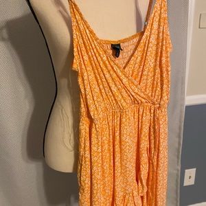 FLORAL ORANGE TARGET ROMPER